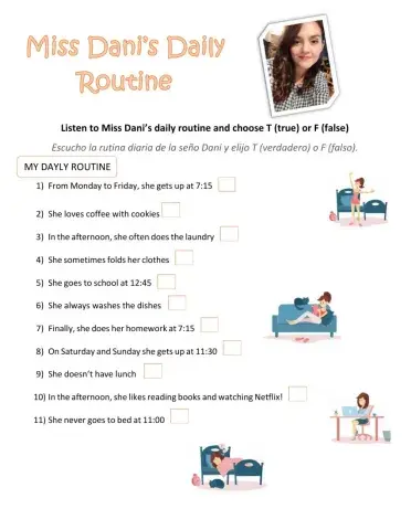 Miss Dani's dayly routine