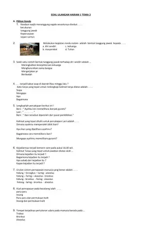 Penilaian harian tema 2