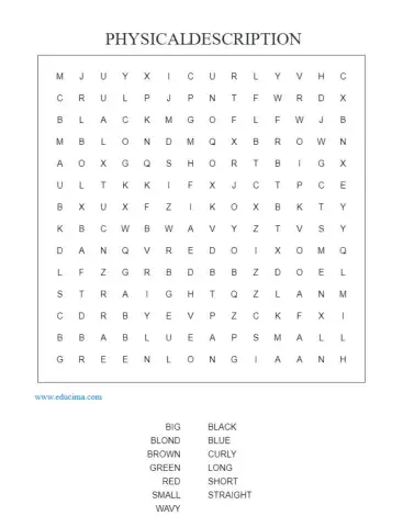 Physical descrption:hair and eyes