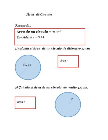 Área de círculos