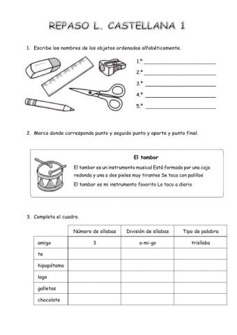 GRAMÁTICA 3º  PRIMARIA