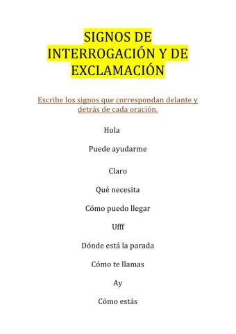 Signos de interrogación y exclamación