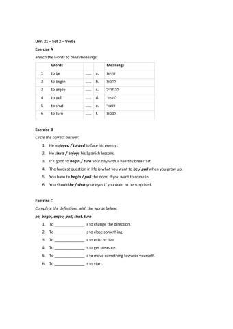 Band 1 (Core 1) - Unit 21 - Set 2