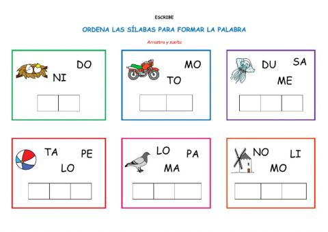 Ordena las sílabas