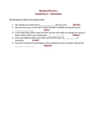 MIndset B2 - Vocabulary 2