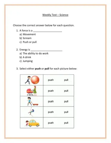 Weekly Test - Science 2