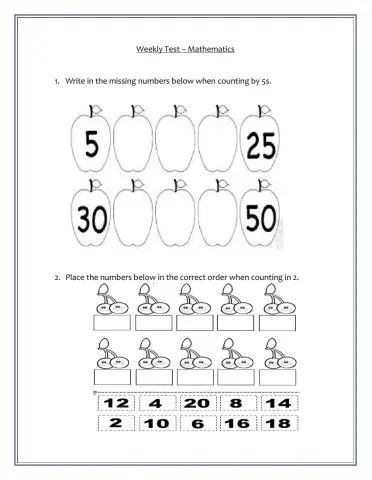 Weekly Test - Mathematics