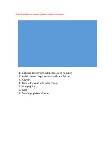 Ask for food in a restaurant