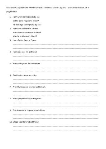 Past Simple questions and negations