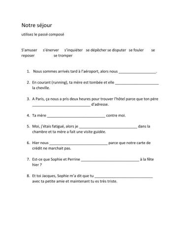 Reflexive verbs in Passe Compose 2