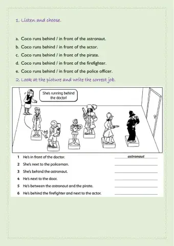 Prepositions of place listening