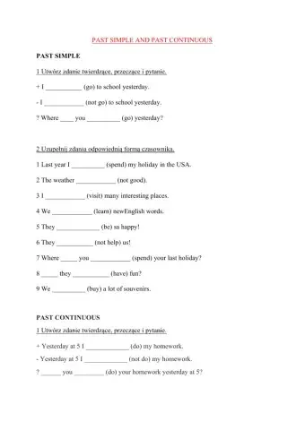 Past Simple and Past Continuous