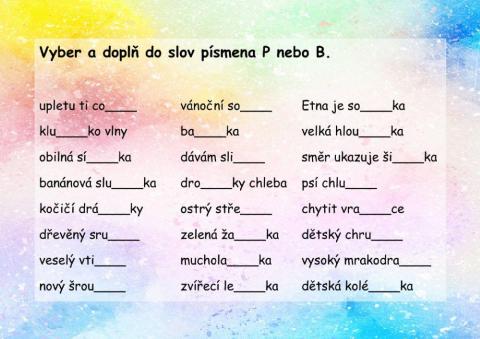 Párové souhlásky P-B