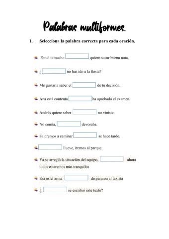 Palabras multiformes