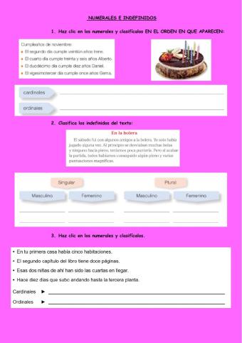 Numerales e indefinidos