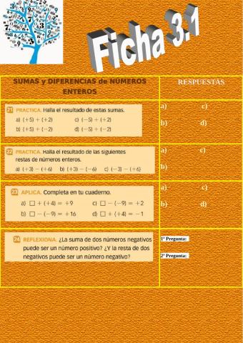 Suma y resta de enteros