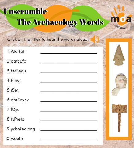 Unscramble The Archaeology Words