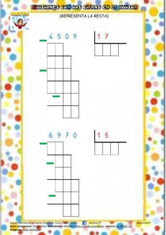 Divisiones de dos cifras en el divisor
