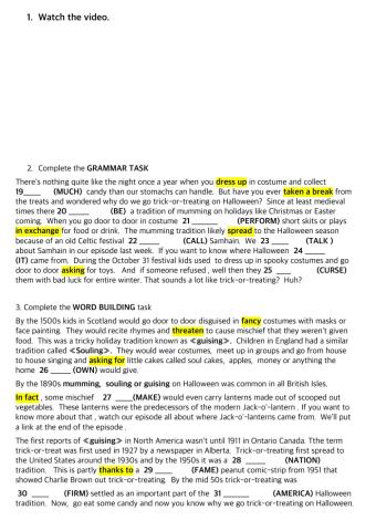 Halloween- EGE format