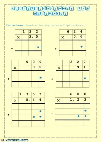 Multiplicación con decimales