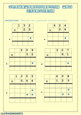Multiplicación con decimales