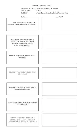 LK Faktor Pendorong dan Penghambat Perubahan Sosial