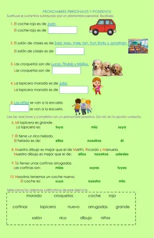 Pronombres personales y posesivos