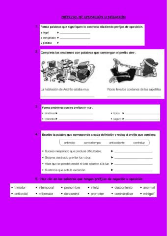 Prefijos de negación y oposición