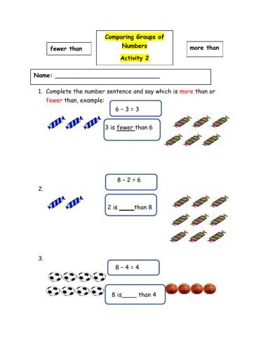 Compare Groups of Numbers