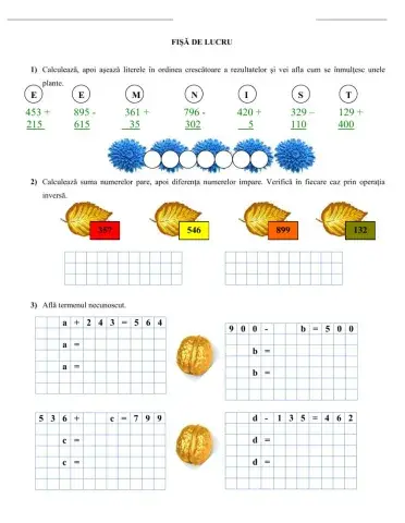 Adunarea si scăderea 0-1000