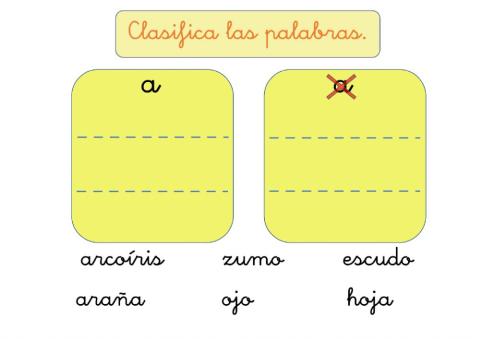 Reconocimiento auditivo letra A