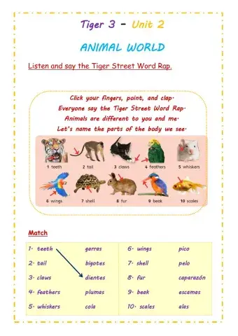 Tiger 3 - unit 2 - ANIMAL WORLD