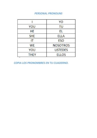 Personal pronouns
