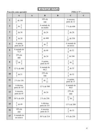 Cálculo mental-Fracción como operador