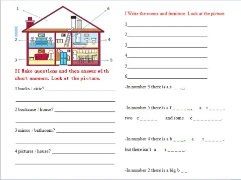 Rooms and furniture vocabulary