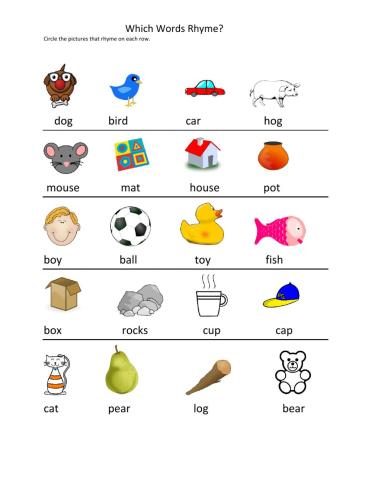 Rhyming words