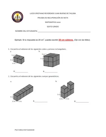 Actividad de recuperación de Matemática
