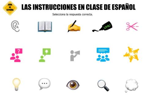 Las instrucciones en clase de español