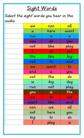 Sight Words