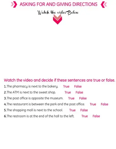 Asking for and giving directions