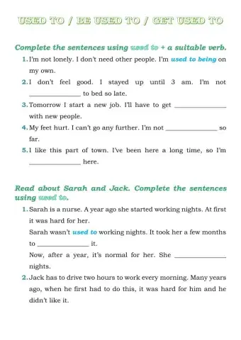 Used to - be used to - get used to