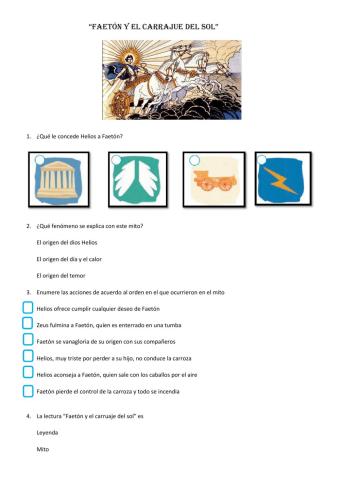 Faeton y el carruaje del sol