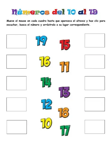 Ficha Nº2: Números del 10 al 19