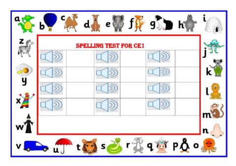 Sight words spelling test