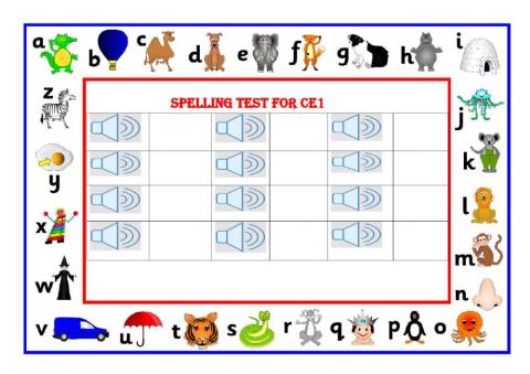 Sight words spelling test