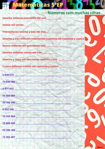 Números de hasta ocho cifras