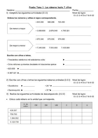 Prueba tema 1 números de 7 cifras