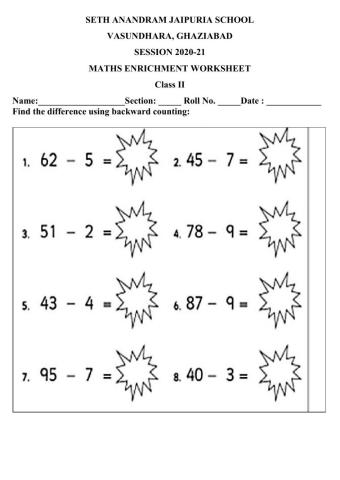 Subtraction live WS 1