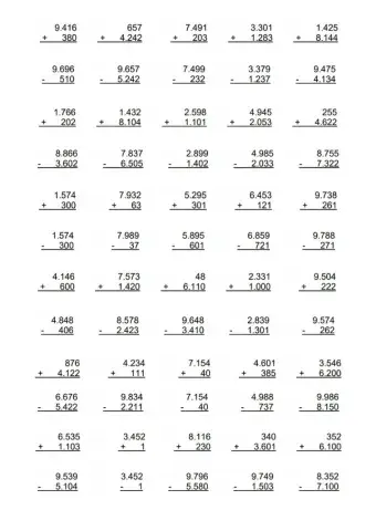 Sumas y restas sin llevadas 1