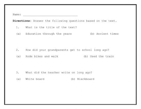 Education through the years. Wh questions L2